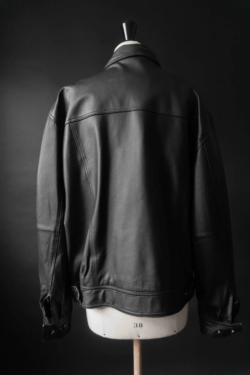 Vintage Lederjacke 90s Schwarz, M–L