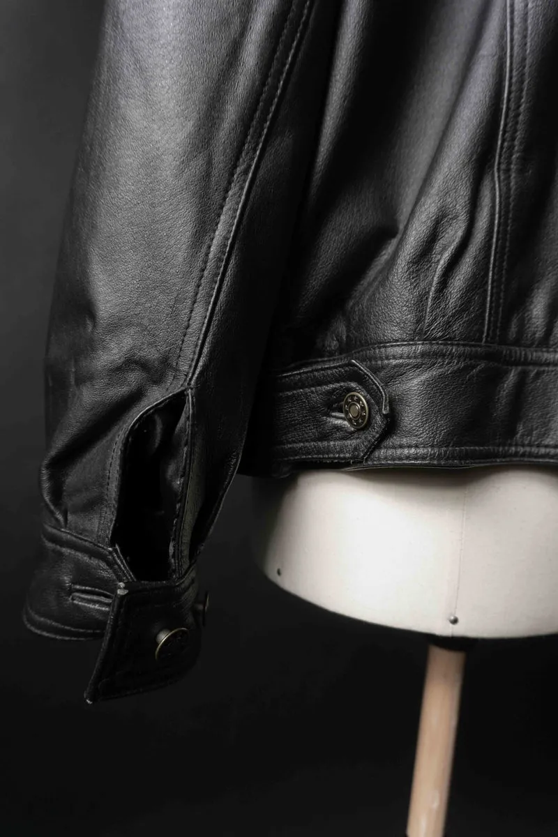 Vintage Lederjacke 90s Schwarz, M–L
