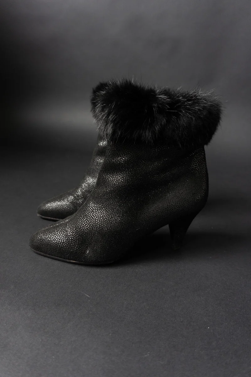 80s Witchy Boots Schwarz, 37,5