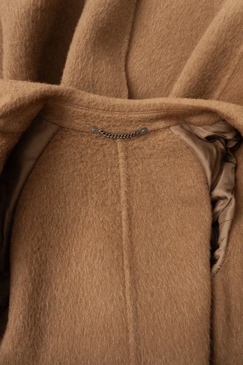 Alpaka Mohair Mantel Beige, M–XL