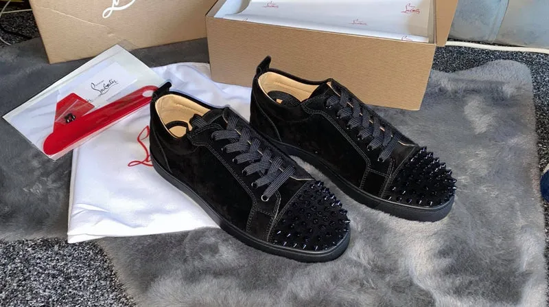 Black Suede Studded Trainers