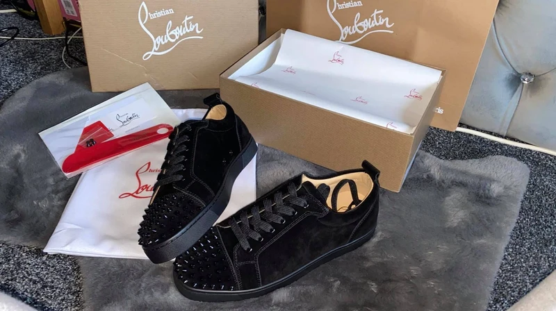 Black Suede Studded Trainers