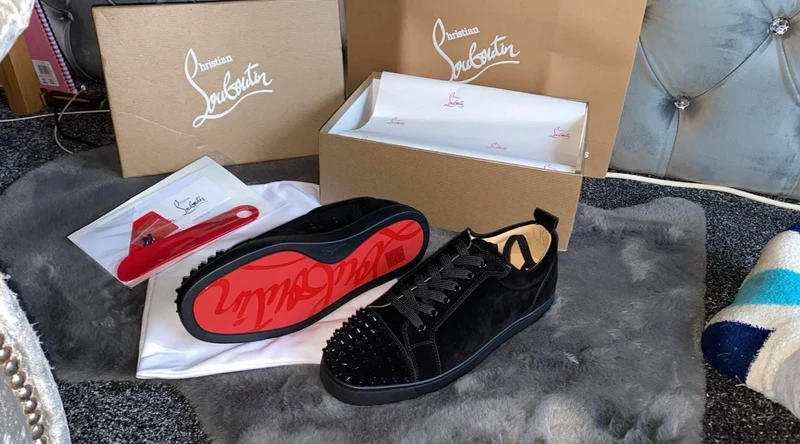 Black Suede Studded Trainers