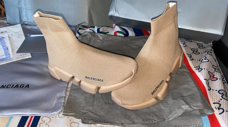 All Beige Sock Trainers
