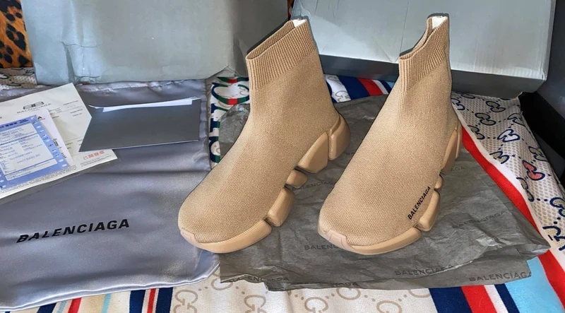 All Beige Sock Trainers