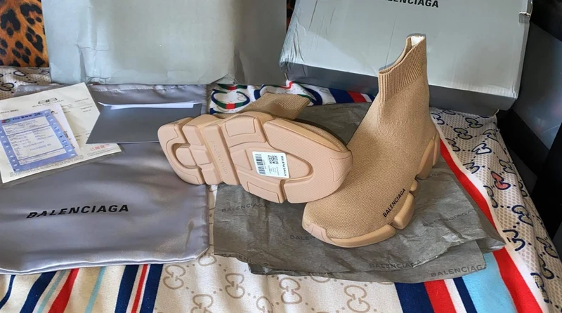 All Beige Sock Trainers