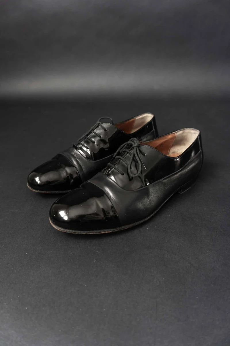 Vintage 80s Halbschuhe, Lackleder, 41