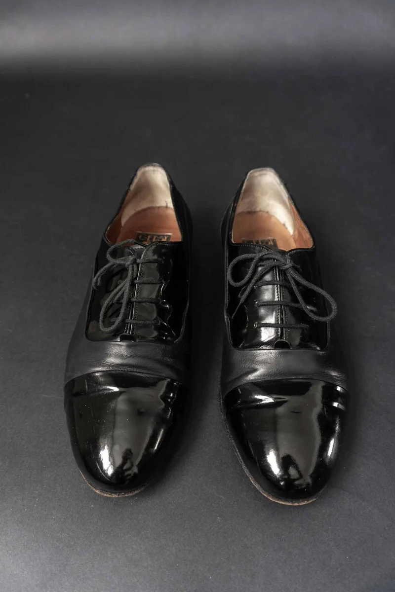 Vintage 80s Halbschuhe, Lackleder, 41