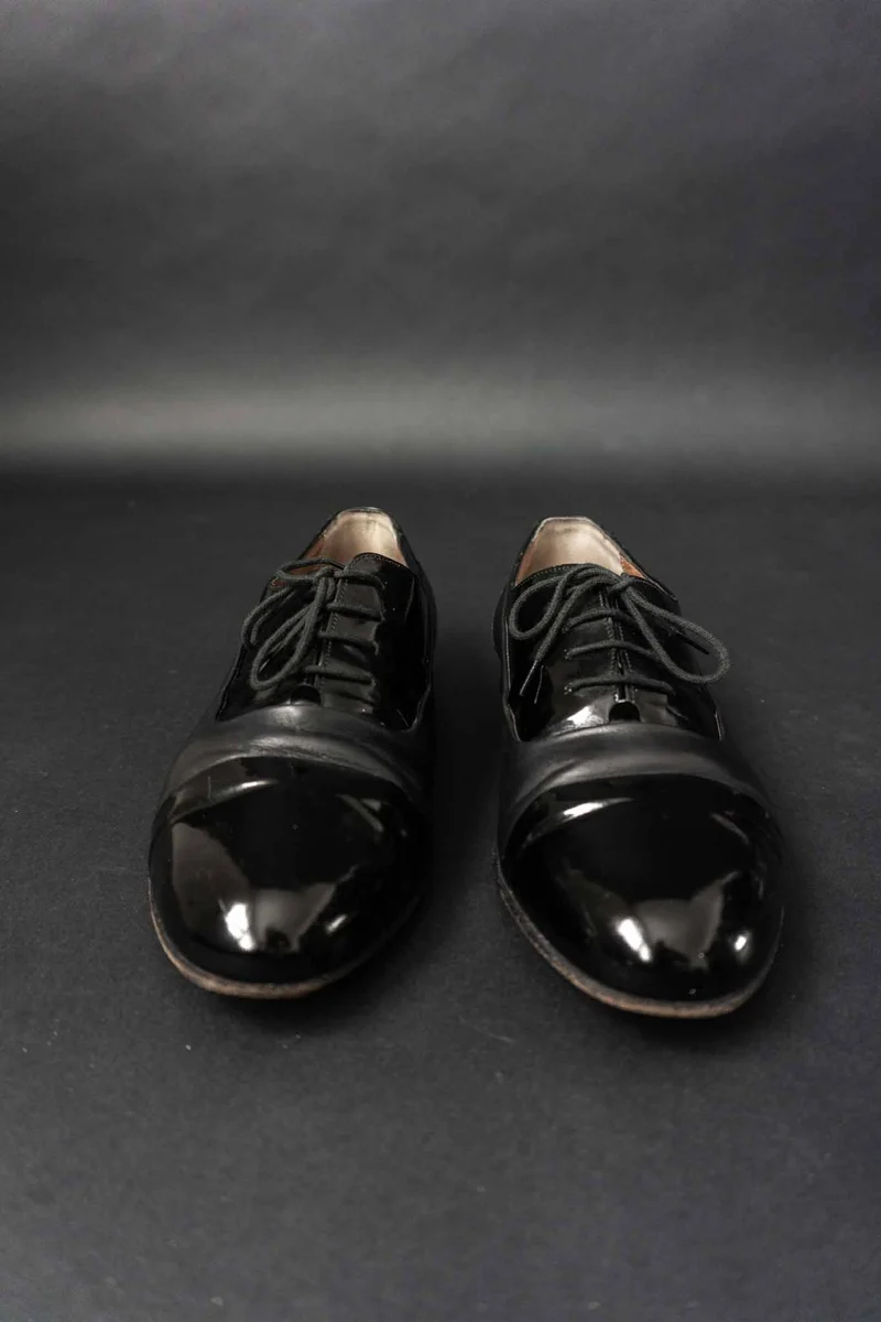 Vintage 80s Halbschuhe, Lackleder, 41