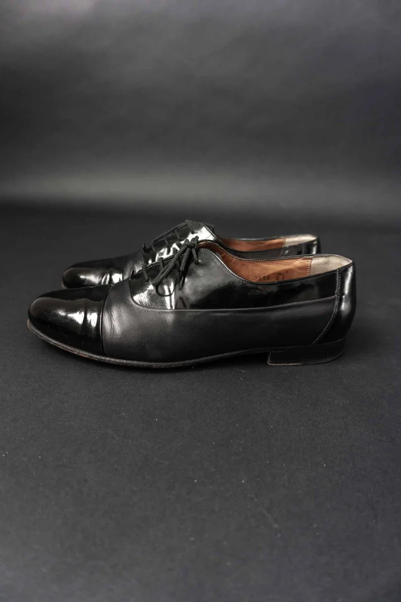 Vintage 80s Halbschuhe, Lackleder, 41