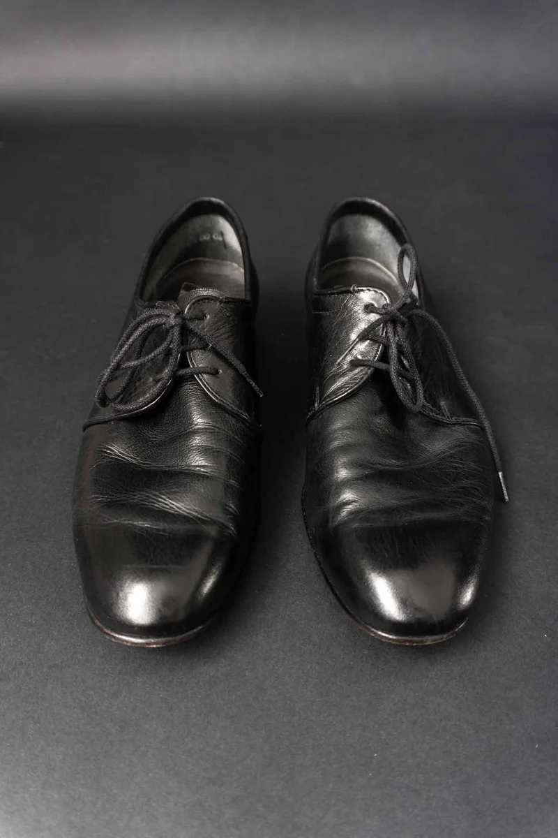 Vintage 80s Halbschuhe, Black Gothic Minimalism, 41