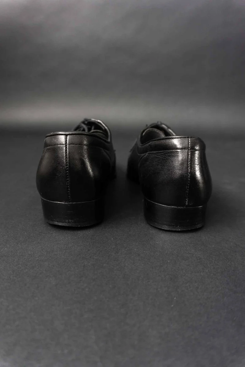 Vintage 80s Halbschuhe, Black Gothic Minimalism, 41