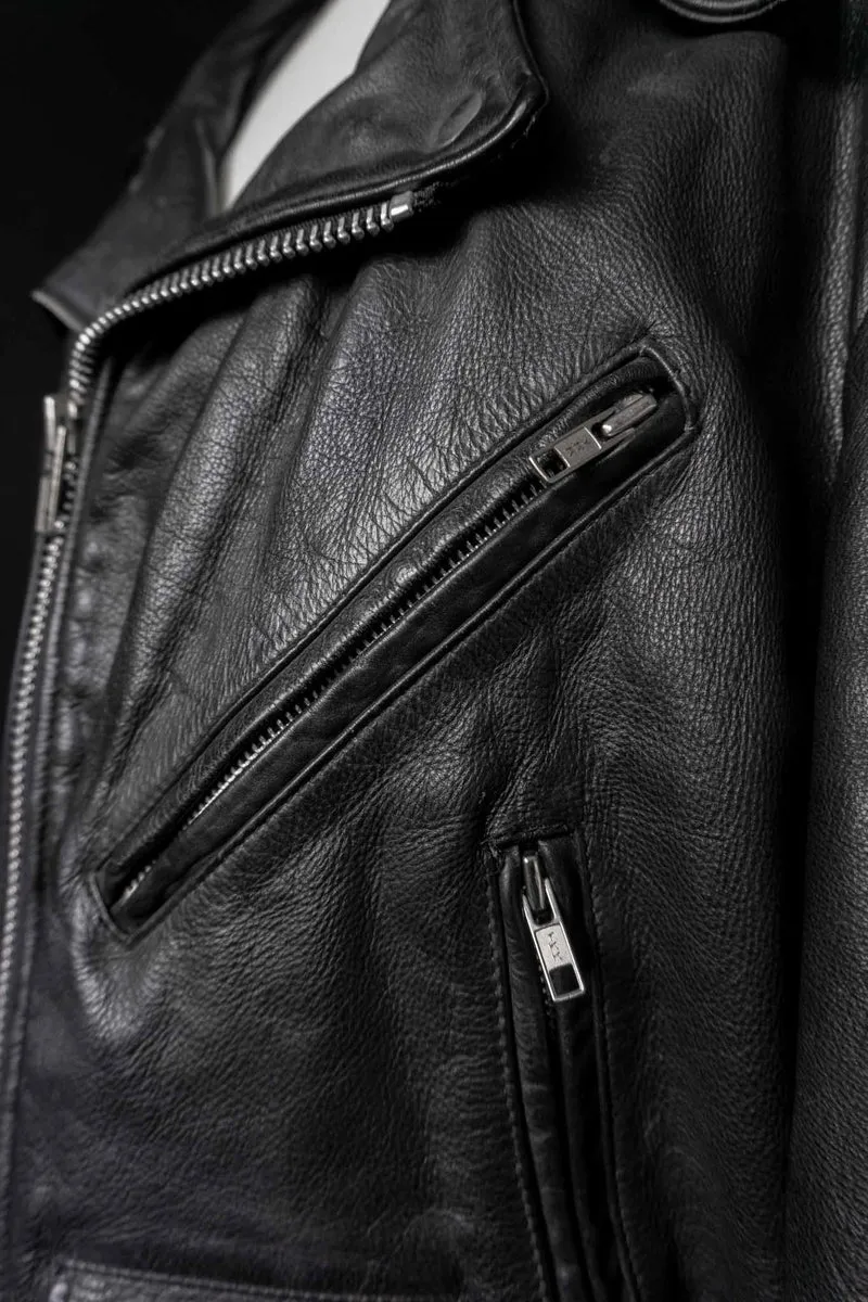 Vintage 80s Biker Lederjacke Schwarz, M–XL