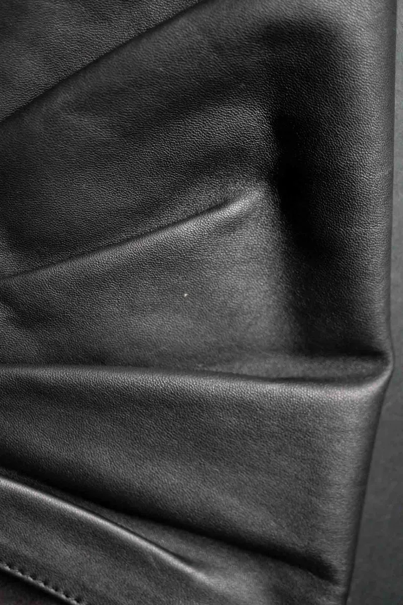 Vintage Gürtel Leder Schärpe, Schwarzes Echtleder