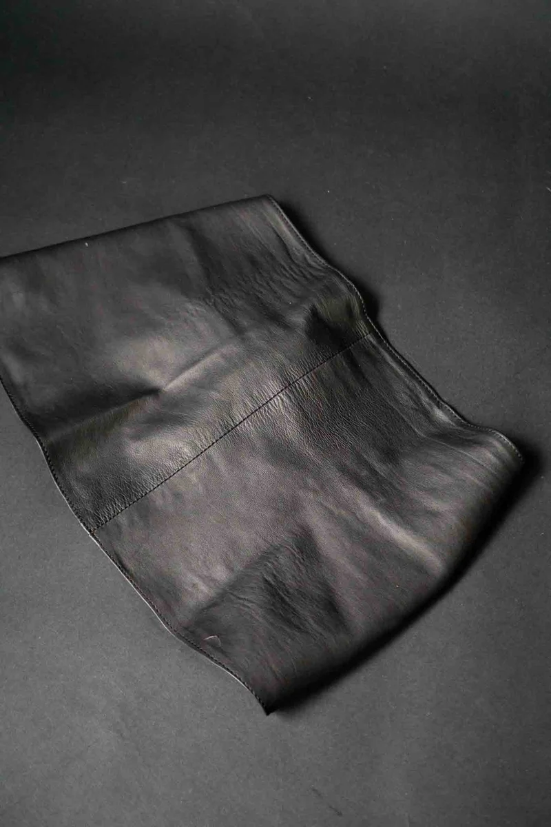 Vintage Gürtel Leder Schärpe, Schwarzes Echtleder