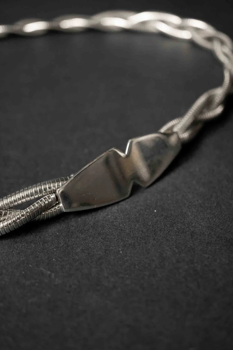 Vintage Silberner 80s Metallgürtel, leicht elastisch
