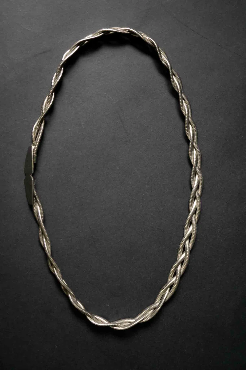 Vintage Silberner 80s Metallgürtel, leicht elastisch