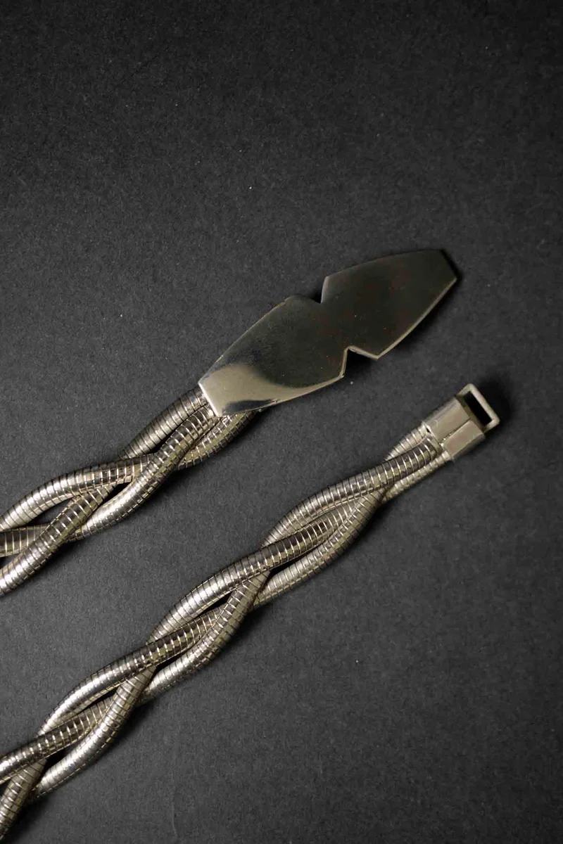 Vintage Silberner 80s Metallgürtel, leicht elastisch