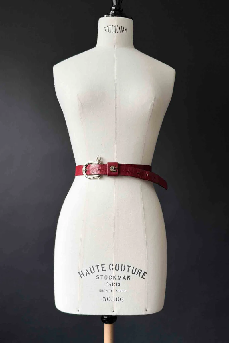 Vintage Aigner Gürtel 80s Echtleder Rot