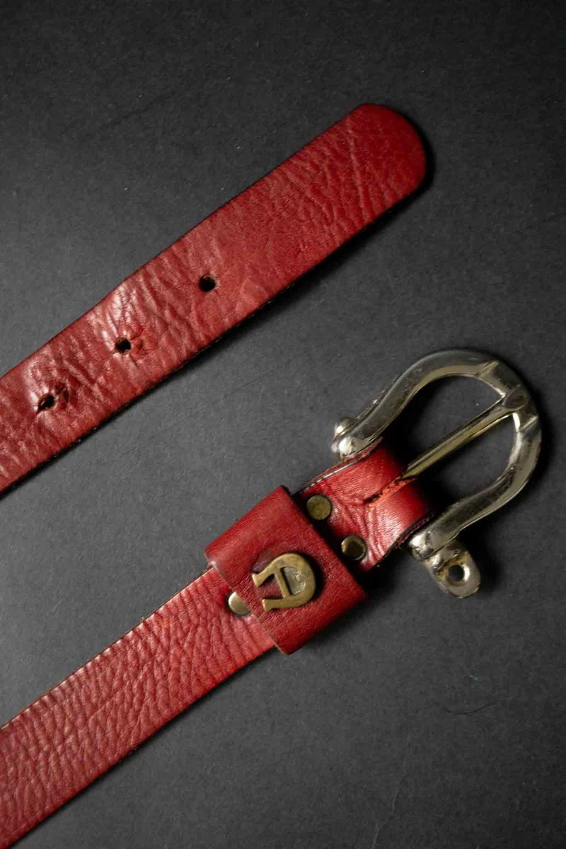 Vintage Aigner Gürtel 80s Echtleder Rot