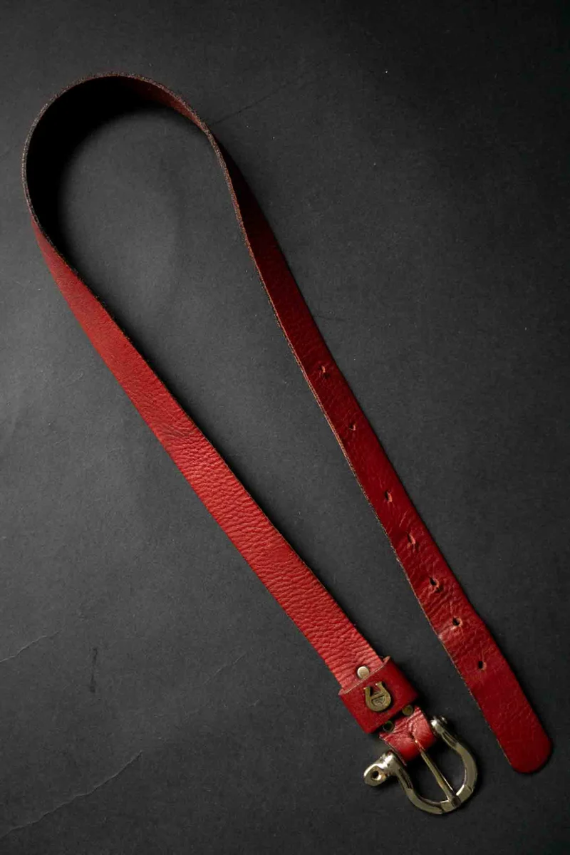 Vintage Aigner Gürtel 80s Echtleder Rot