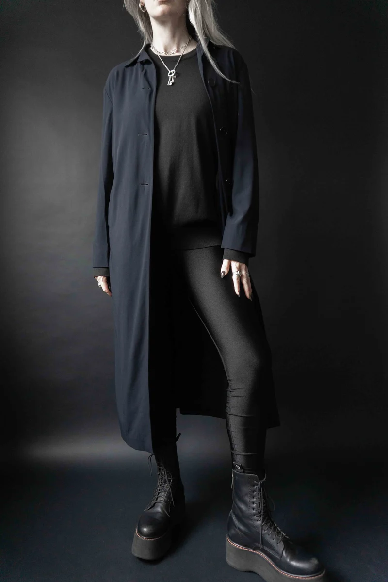 Vintage Jil Sander Mantel, Navy, S–M