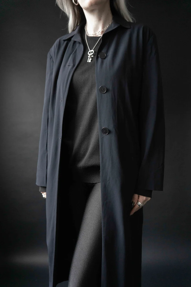 Vintage Jil Sander Mantel, Navy, S–M
