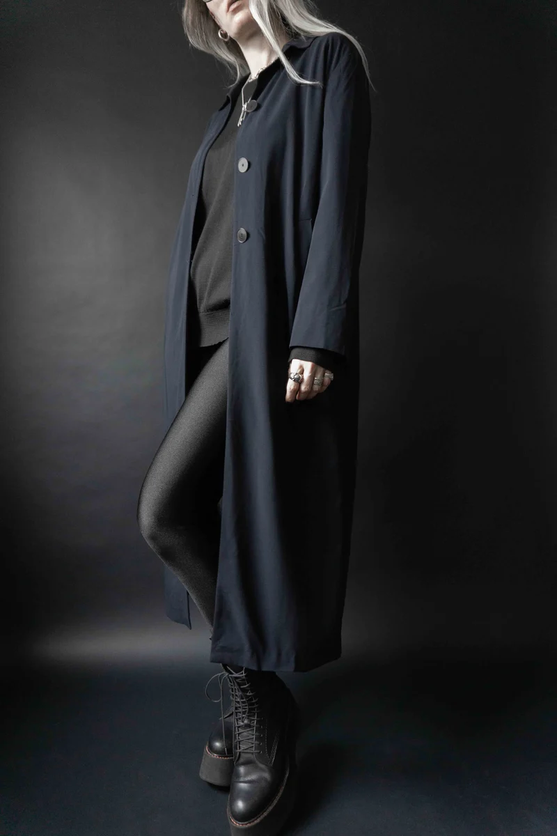 Vintage Jil Sander Mantel, Navy, S–M
