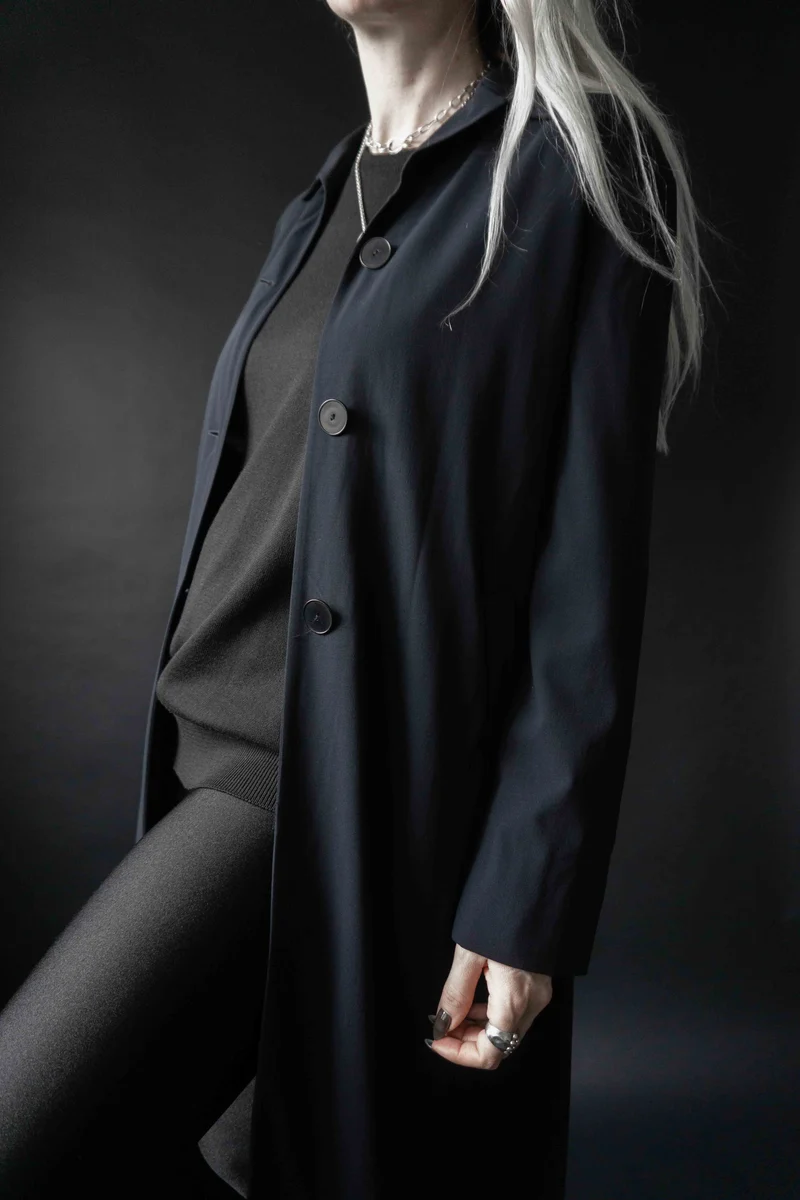 Vintage Jil Sander Mantel, Navy, S–M