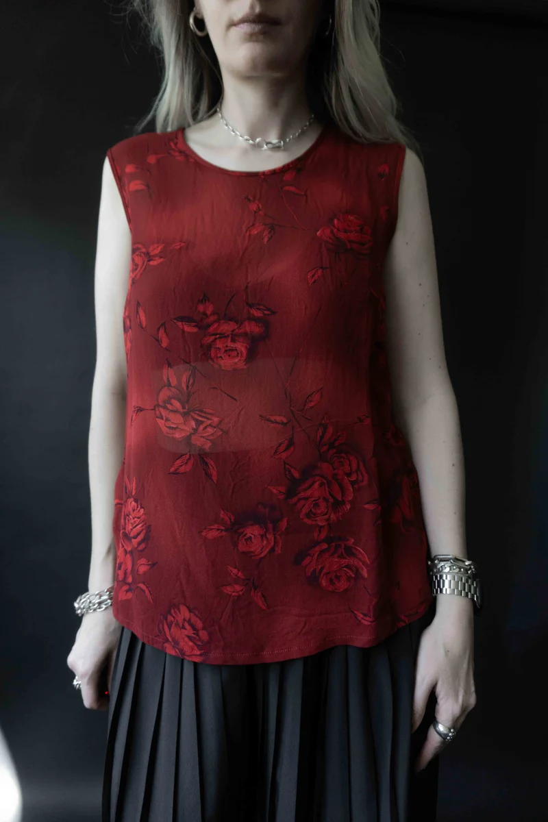 Vintage Tanktop Rosen, M–L