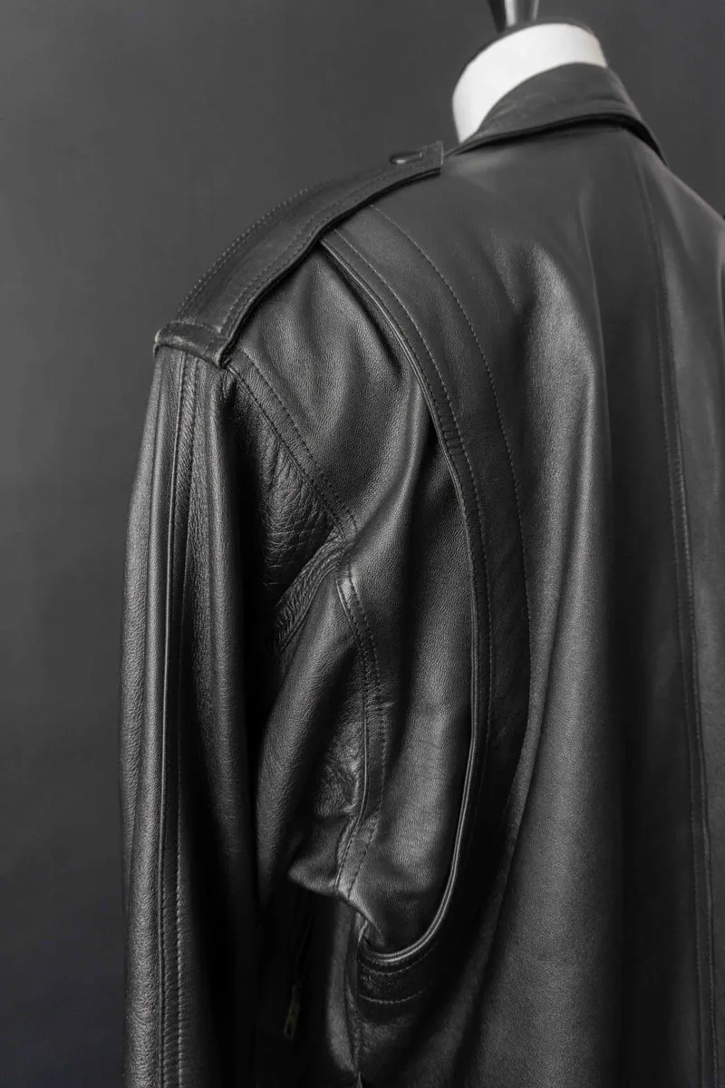 Vintage Lederjacke, Schwarz, S–M