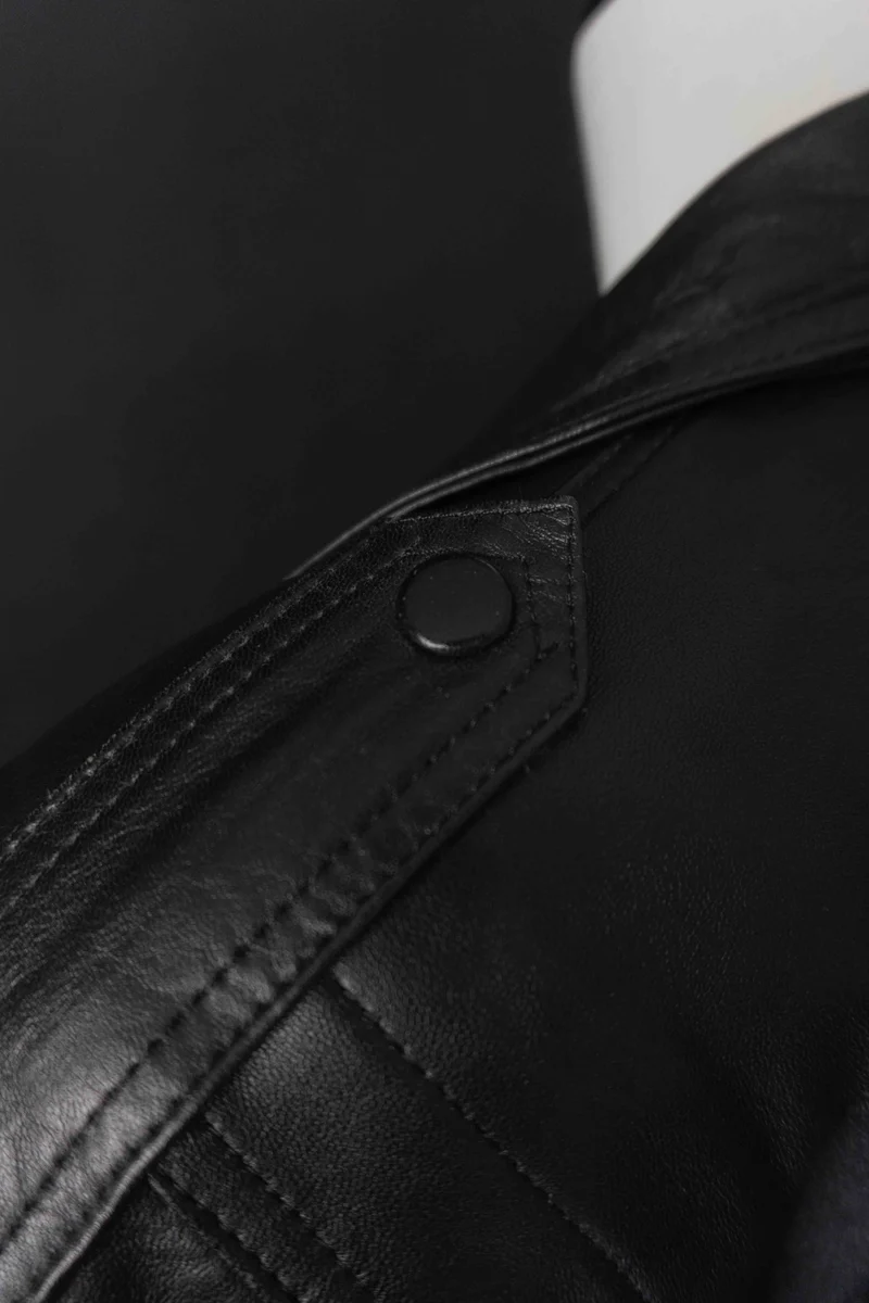 Vintage Lederjacke, Schwarz, S–M