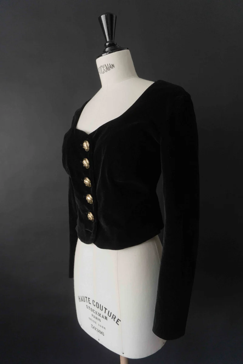 Vintage Moschino Samtblazer, Gothic, XS–M