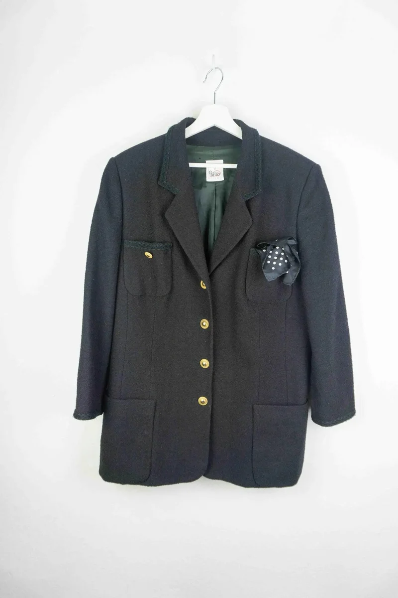 Blazer Boucle Schwarz