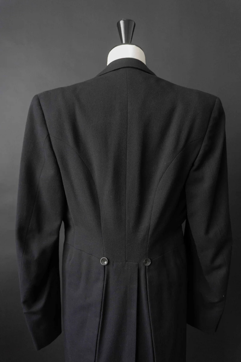 Antiker Frack Schwarz Satin-Revers, XS