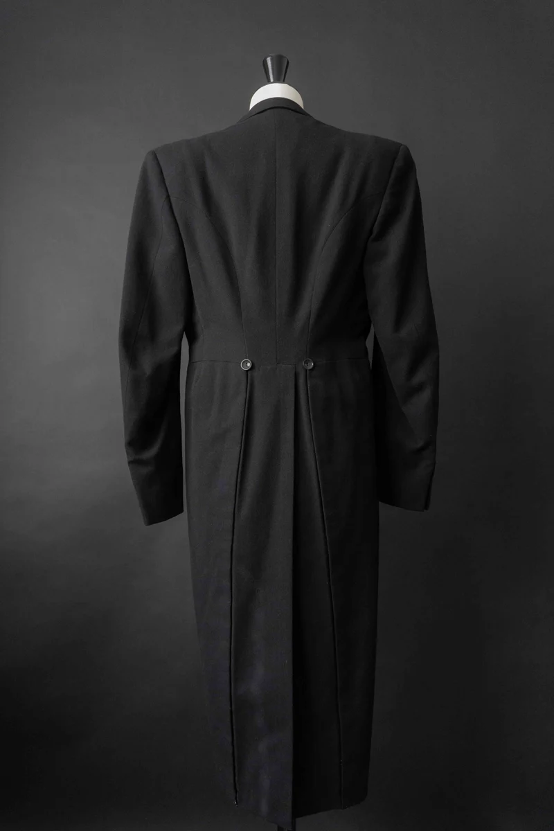 Antiker Frack Schwarz Satin-Revers, XS