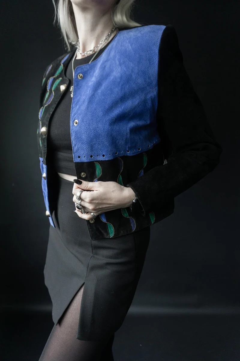 80s Deadstock Lederjacke, S–M