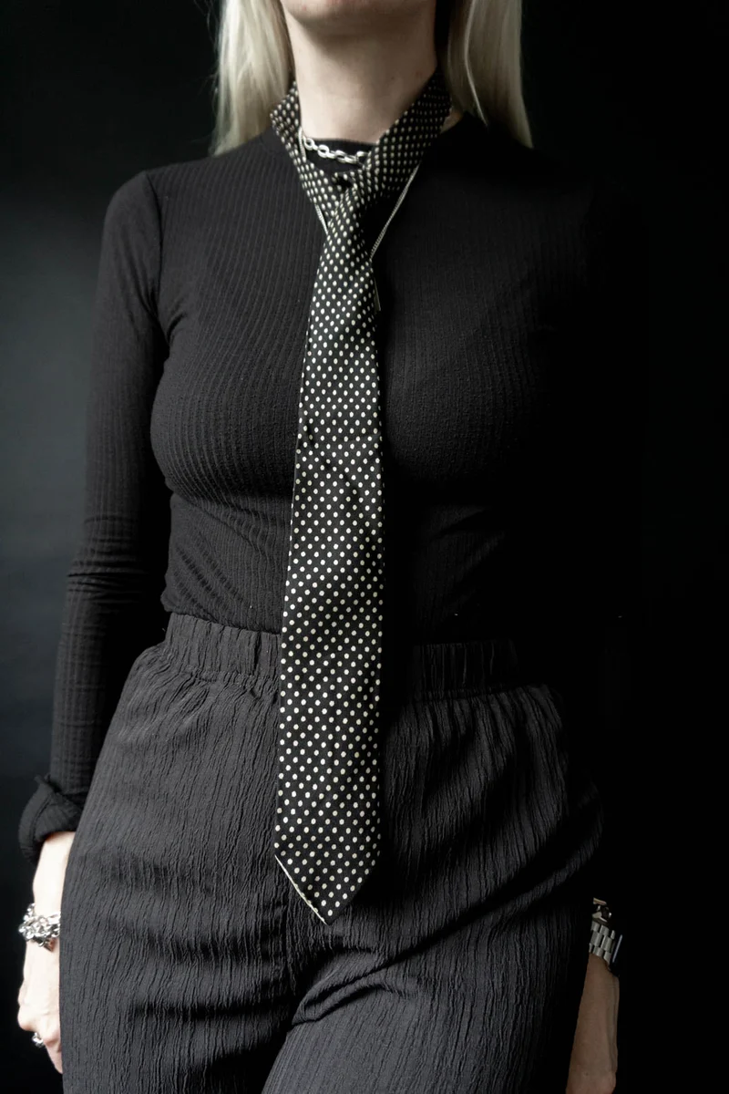 Vintage Krawatte Seide Polkadot