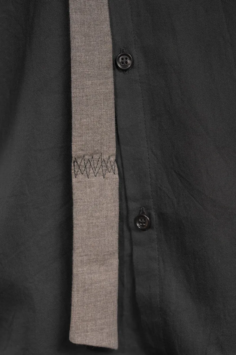 eigensinnig wien | Lilla | Avantgardistische schmale Unisex-Krawatte aus Baumwolle in Schlammgrau