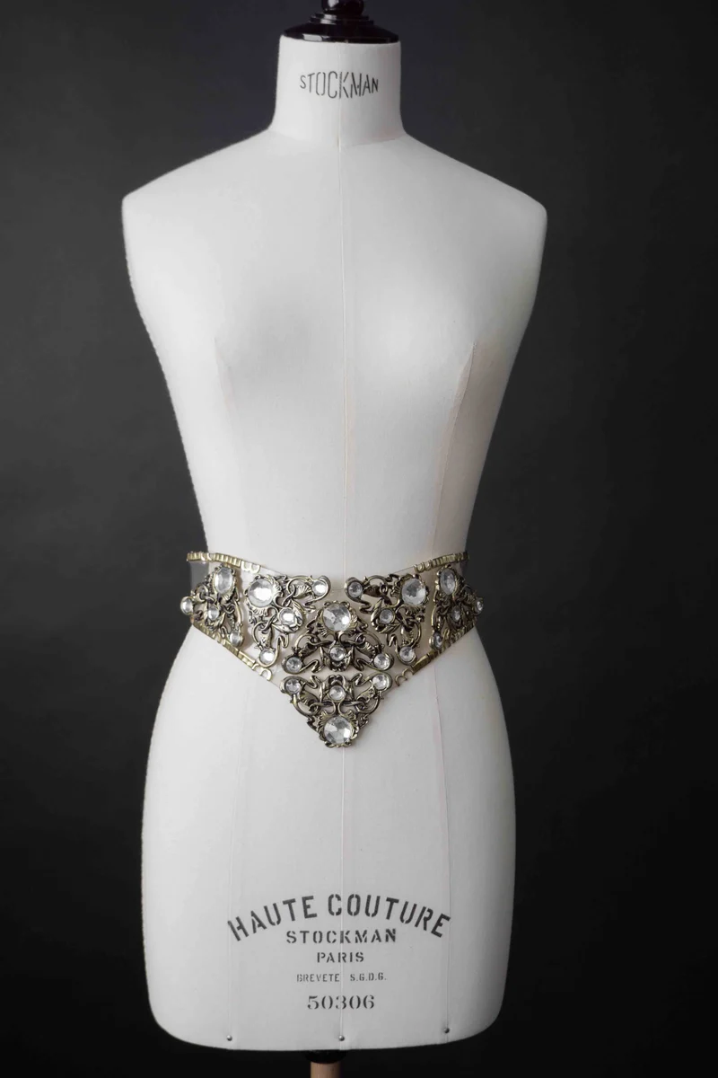 Vintage 80s Statement-Gürtel PVC, M–L