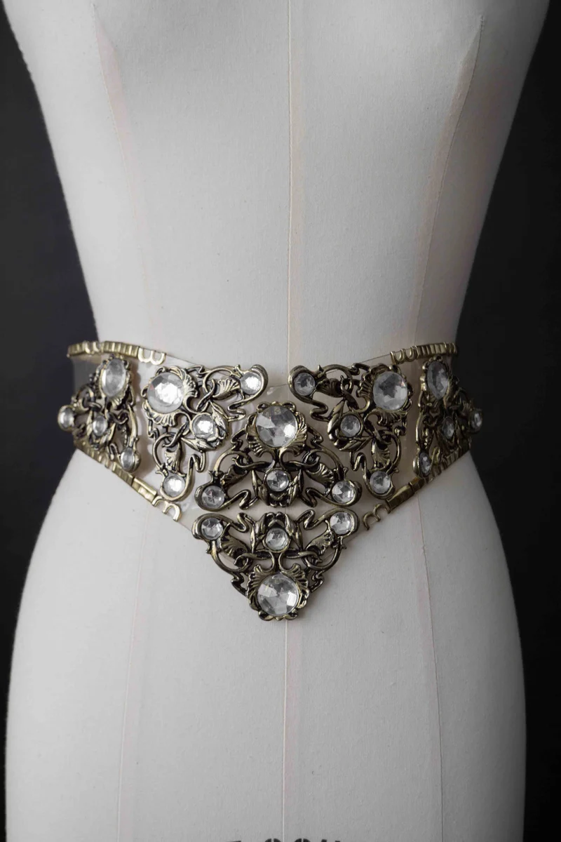 Vintage 80s Statement-Gürtel PVC, M–L