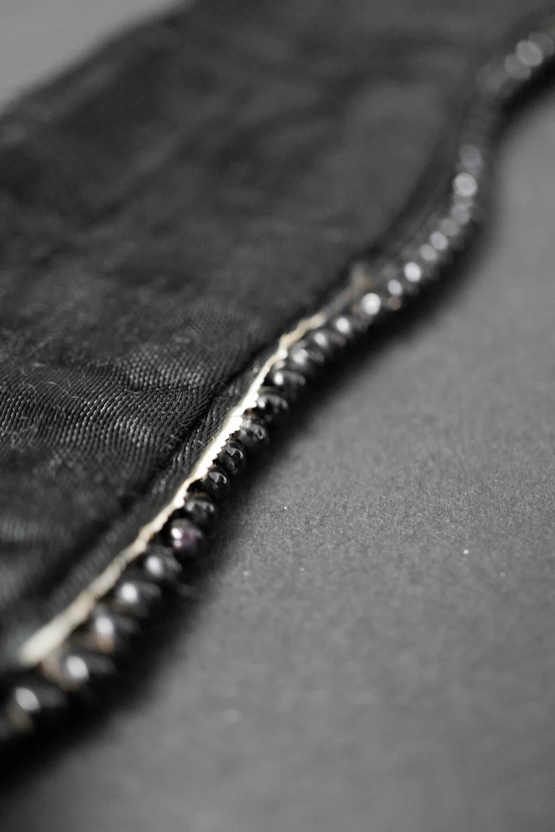 Antik Gürtel mit Perlen, Handarbeit, L