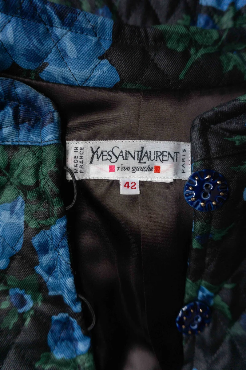 Vintage YSL Blazer, Blumenmuster, 80s