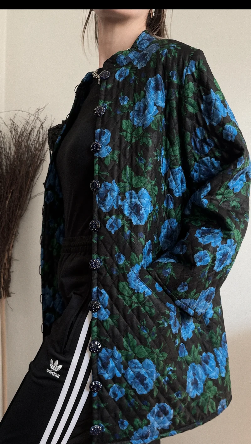 Vintage YSL Blazer, Blumenmuster, 80s