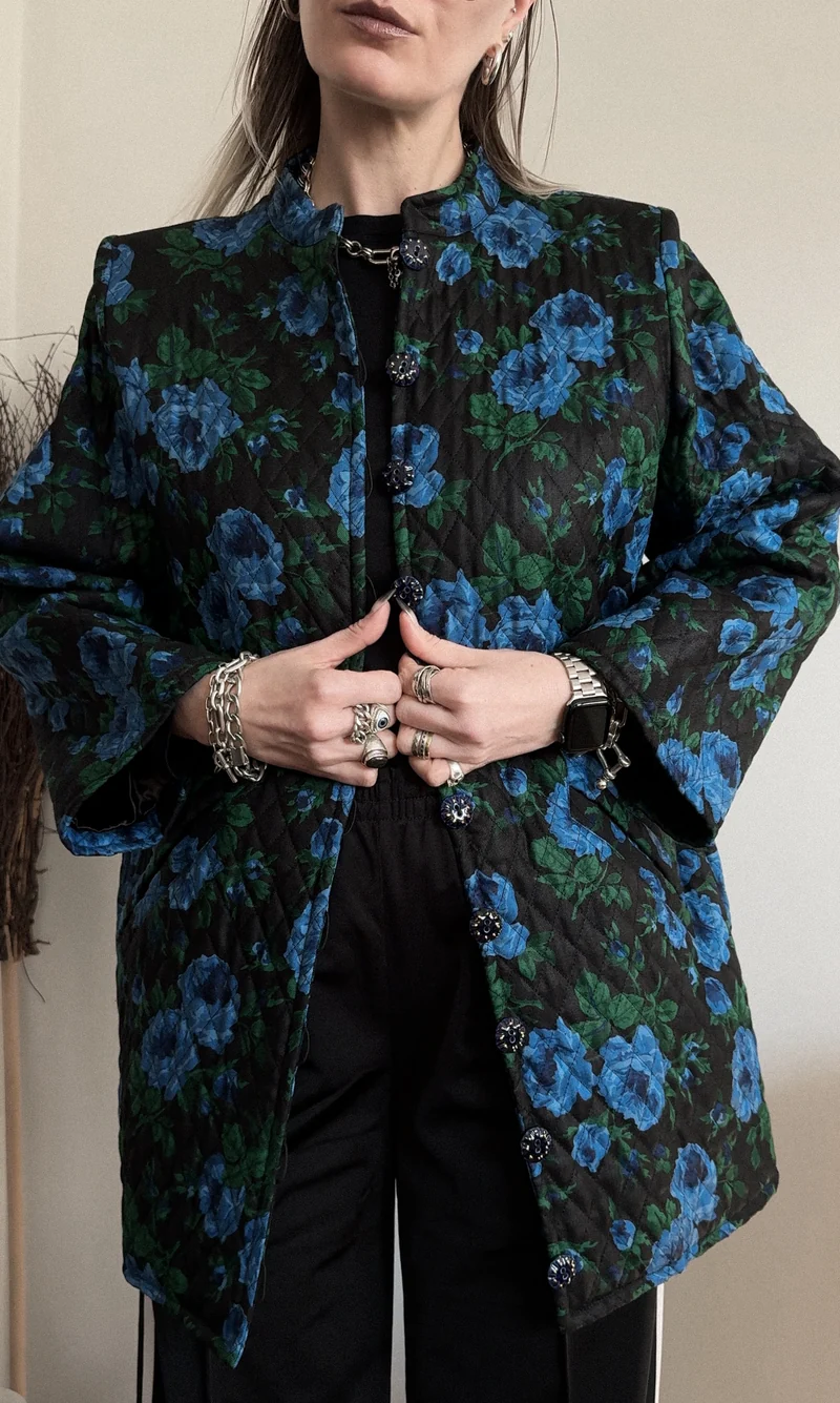 Vintage YSL Blazer, Blumenmuster, 80s
