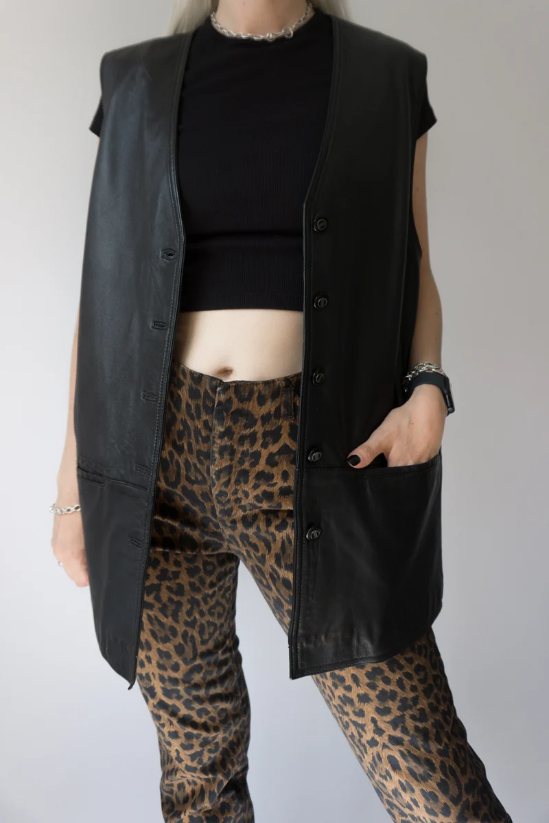 Lederweste XL