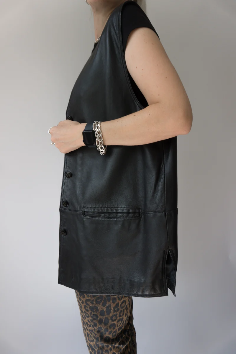 Lederweste XL
