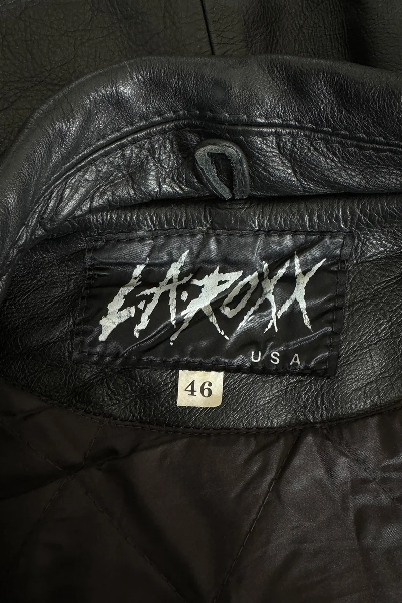 80s LA ROXX Lederjacke Los Angeles Nieten, M–XL