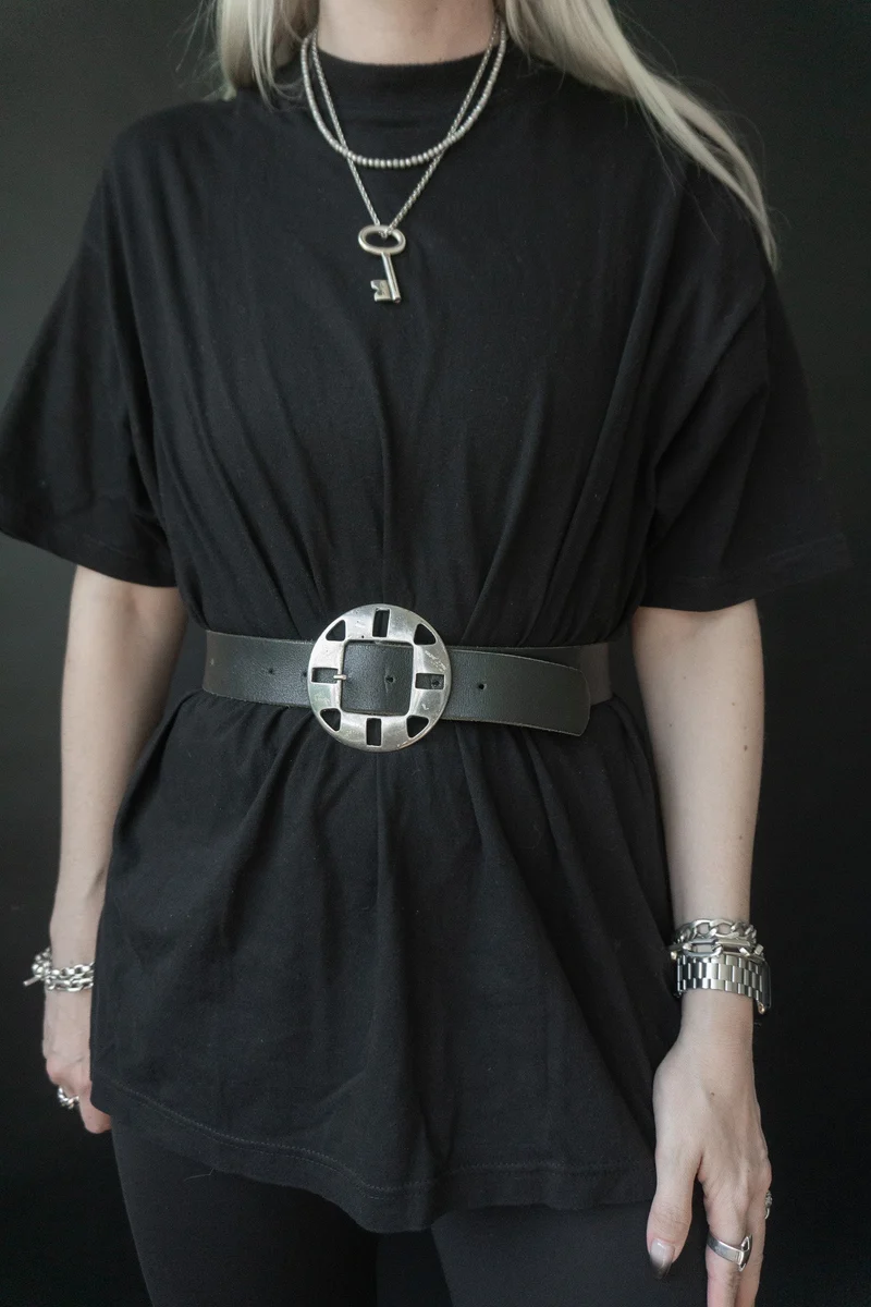 Gürtel Leder Schwarz, S–M