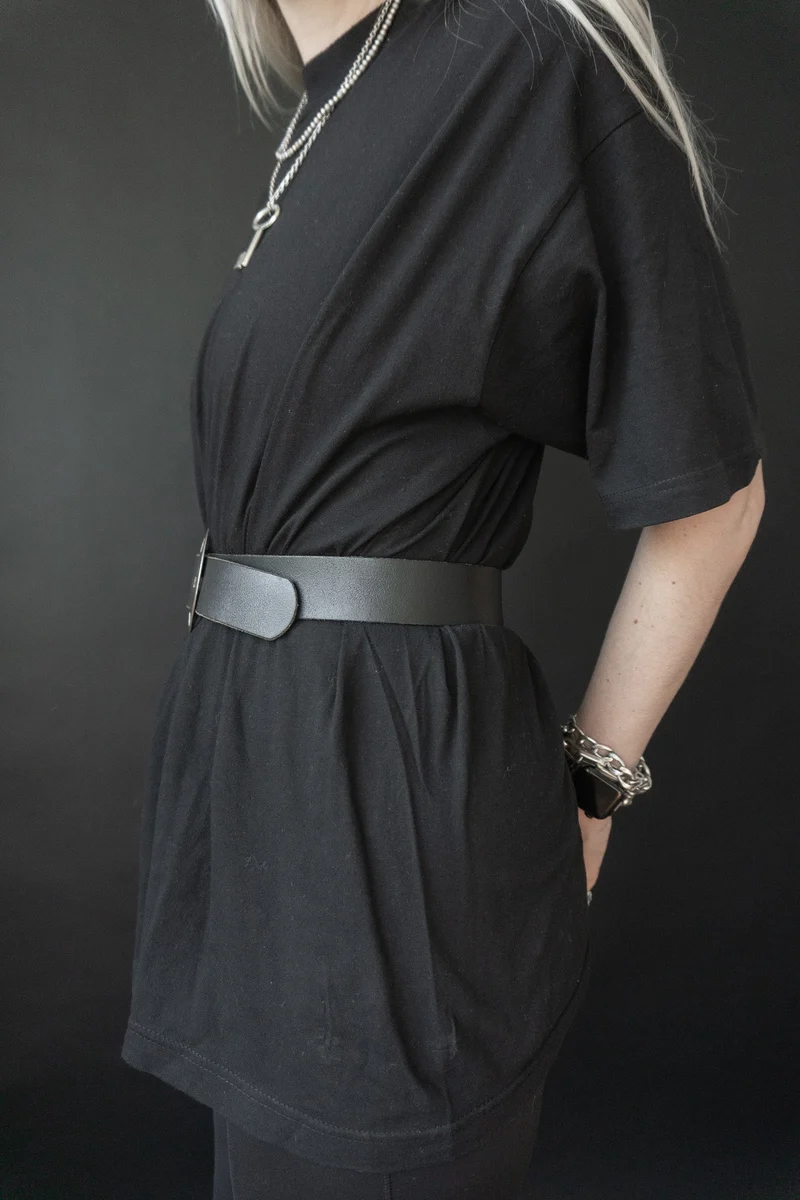 Gürtel Leder Schwarz, S–M